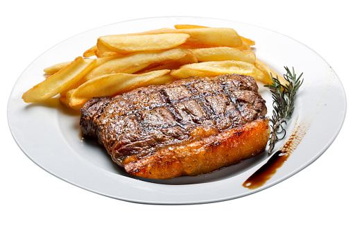 Picanha with fries, steak grill