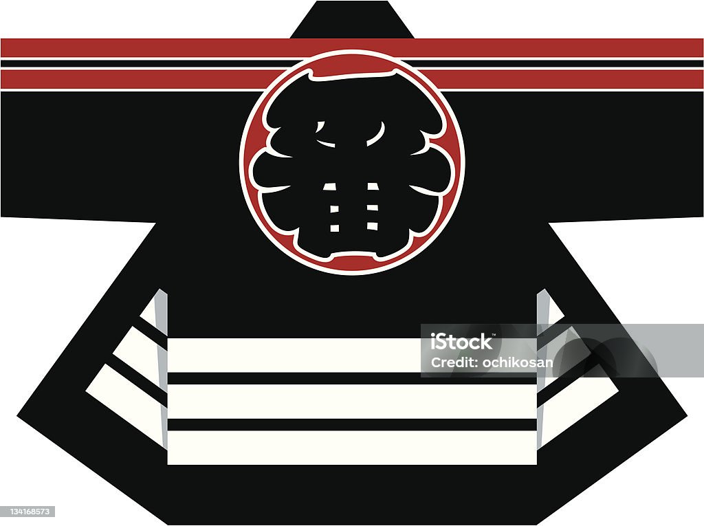 Japanese fireman's happi coat This happi coat is a traditional costume of the Japanese firefighters. Happi stock vector