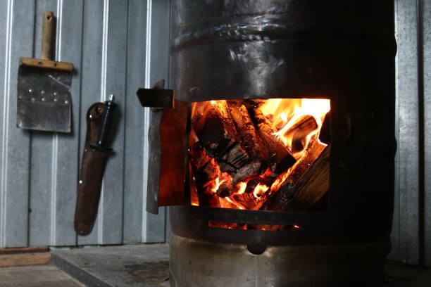 istock Melting the stove with wood 1341686768