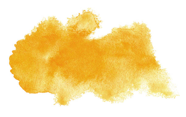 istock Abstract watercolor background. Hand drawn yellow watercolor spot 1341687772