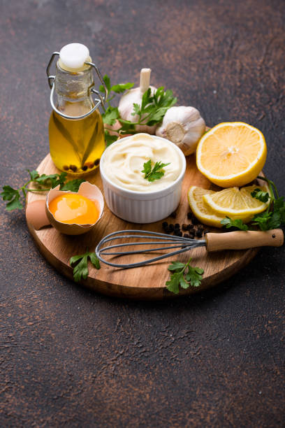 istock Homemade mayonnaise sauce with ingredient 1341690460