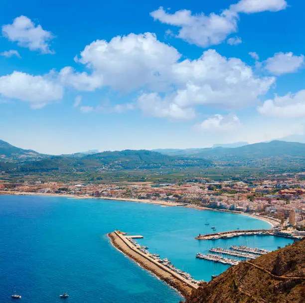 Xabia Javea Mediterranean village in Alicante aerial view