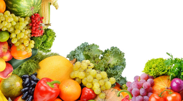 istock fresh fruits isolated on white background. free space for text. Collage. 1341696897