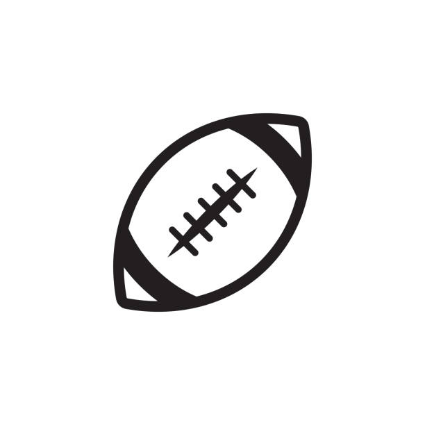illustrazioni stock, clip art, cartoni animati e icone di tendenza di pallone da football americano - icona vettoriale isolata - pallone da football americano