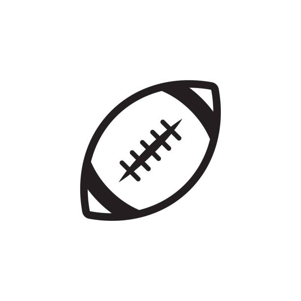 american football ball - vector icon isolated - bağcık stock illustrations