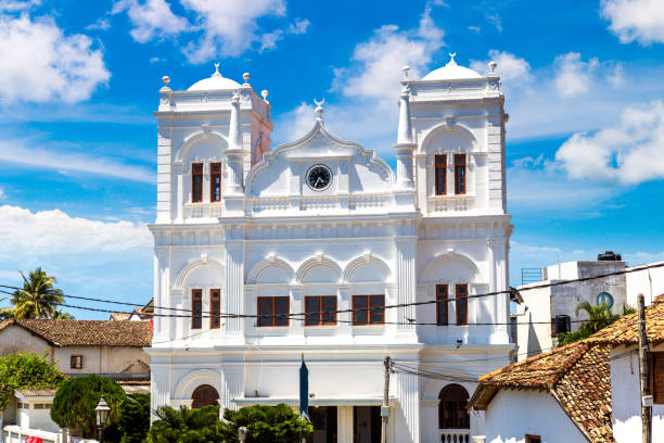 Mosque in Galle fort in a sunny day in Sri Lanka
