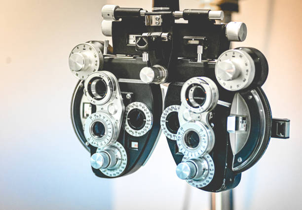 istock Optometrist office, close up of optometry equipment 1341698603
