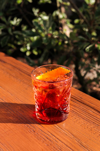 istock Negroni cocktail aperitif with orange zest 1341699180