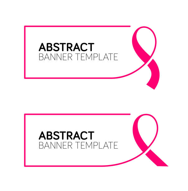 знак с розовой лентой - рак груди понимание ленты stock illustrations