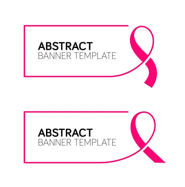 Vector illustration of pink ribbon sign