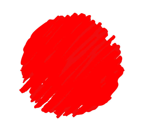 ilustraciones, imágenes clip art, dibujos animados e iconos de stock de círculo rojo - japanese flag flag japan illustration and painting