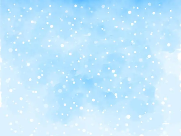 Vector illustration of snowing sky