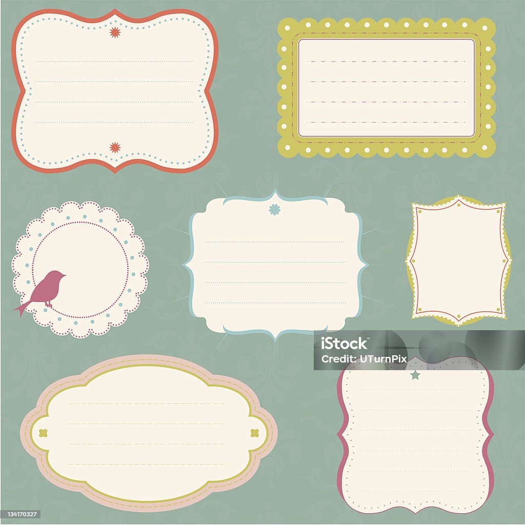 Ornate Frame Collection An assortment of blank labels ready for your message. Can be used together or separately - fully editable vector illustration. Scalloped - Pattern stock vector