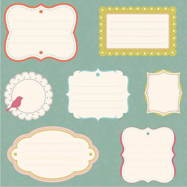 Ornate Frame Collection An assortment of blank labels ready for your message. Can be used together or separately - fully editable vector illustration. scalloped illustration technique stock illustrations