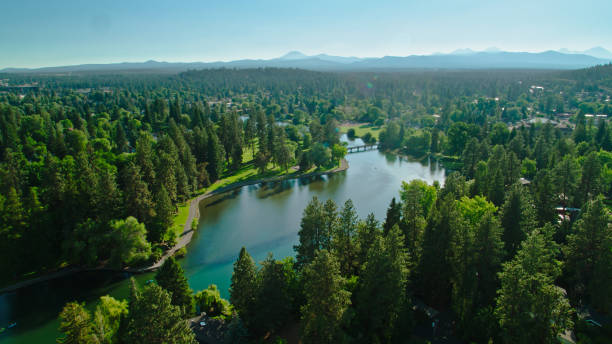 istock Deschutes River Winding Through Bend, OR - Aerial 1341704645