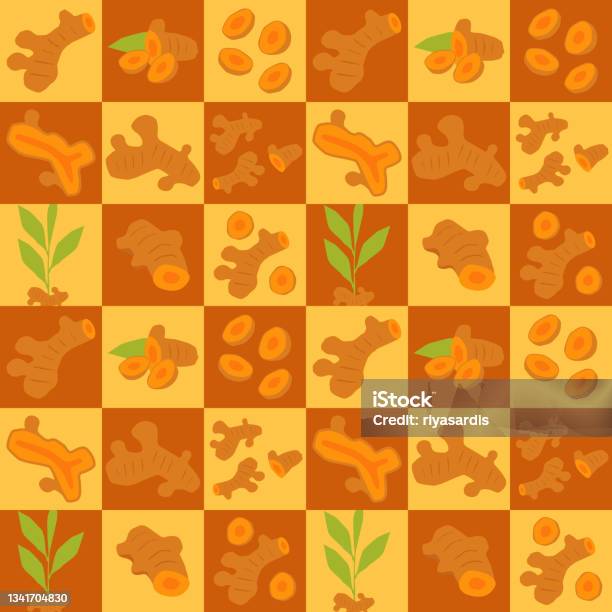 Turmeric Packaging Vector Turmeric Abstract Seamless Geometric Vector Pattern For Packaging ...
