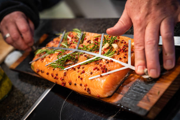 istock Seasoning fresh salmon 1341705866
