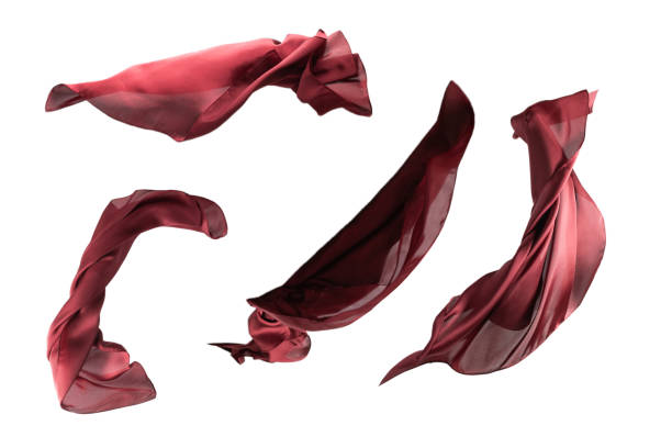 istock Flowing red silk scarf isolated on white background. 1341708697