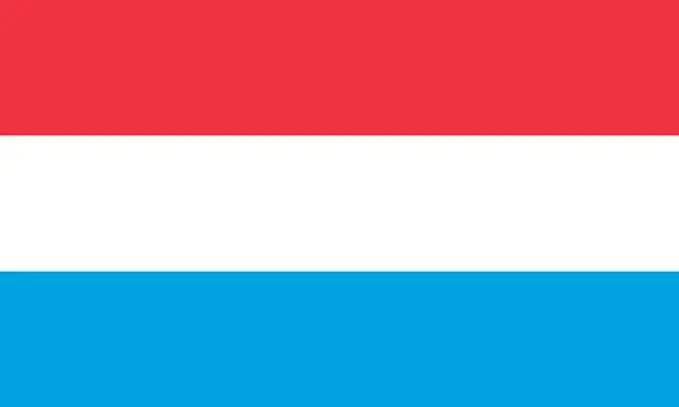 Vector illustration of National flag of Luxembourg original size and colors vector illustration, Letzebuerger Fandel or Flagge Luxemburgs or Drapeau du Luxembourg, Luxembourg flag triband
