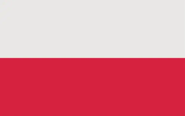 Vector illustration of National flag of Poland original size and colors vector illustration, flaga Polski or Flag of the Republic of Poland Rzeczpospolita