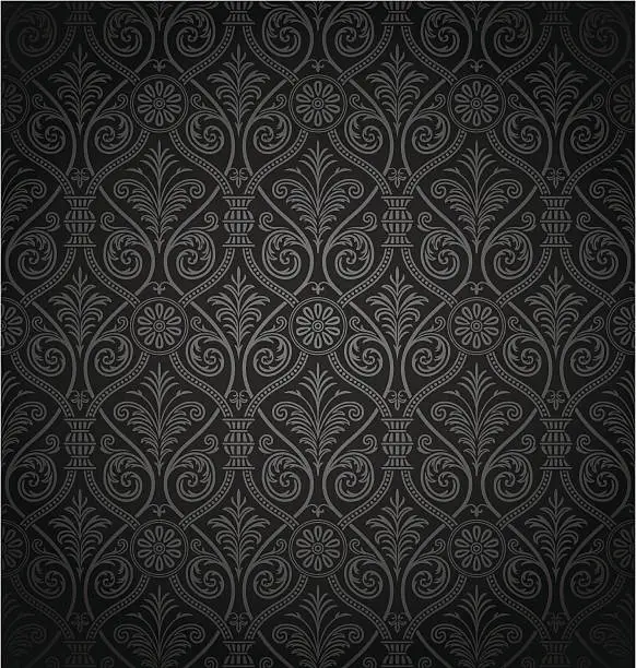 Vector illustration of Seamless gothic damask pattern