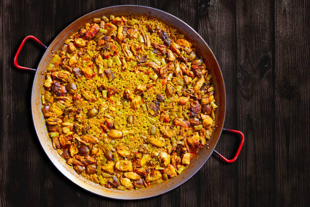 istock Paella from Spain rice Mediterranean recipe 1341710981