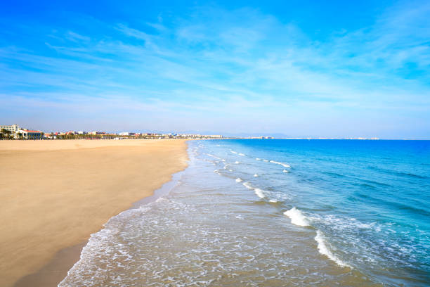 istock Valencia La Malvarrosa beach arenas Spain 1341714733
