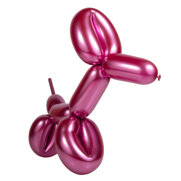 istock Pink bright balloon dog isolated on the white background 1341716107