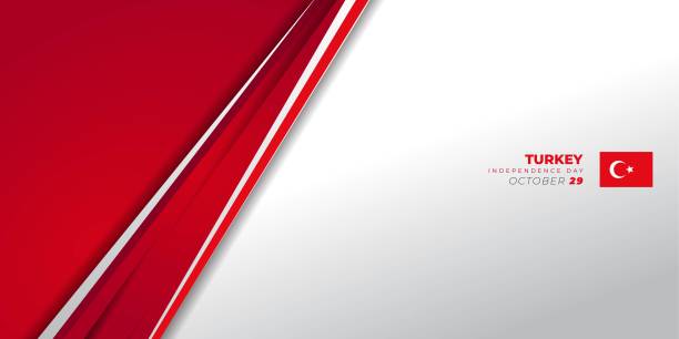 красно-белый геометрический на белом фоне дизайн. день независимости турции. - tbl stock illustrations