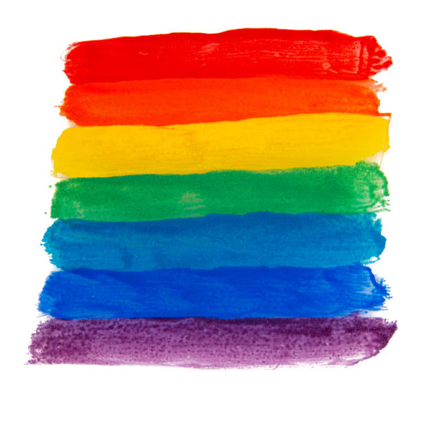 istock Rainbow paint flag art lgbt symbol isolated on the white background 1341718485