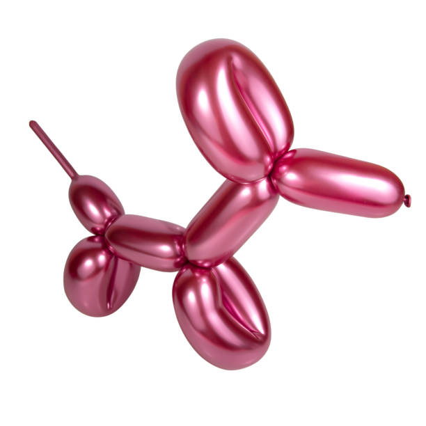istock Pink bright balloon dog isolated on the white background 1341719166
