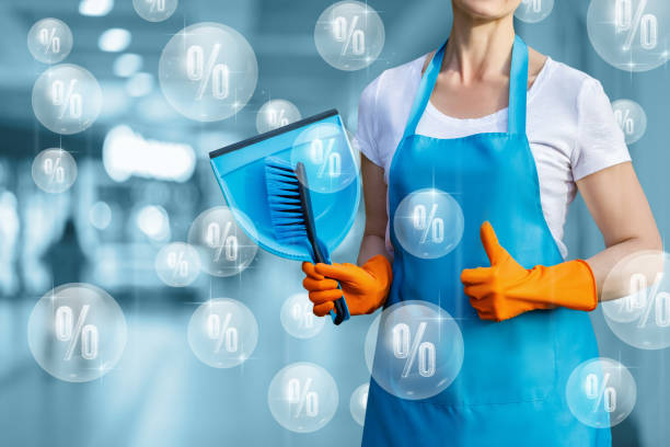 istock Concept of discounts for cleaning services. 1341719971