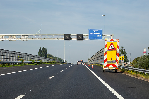 Traffic on Dutch highway A15, Sliedrecht