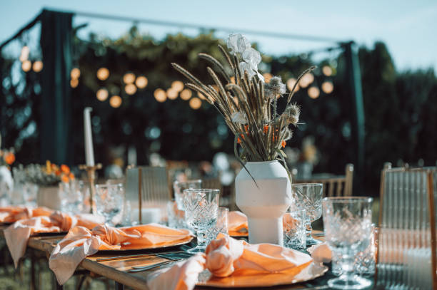 istock Table decoration for a special occasion in  boho style 1341726427