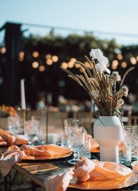 istock Table decoration for a special occasion in boho style 1341726592