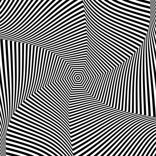 istock Abstract op art design. Illusion of swirling movement. 1341732377