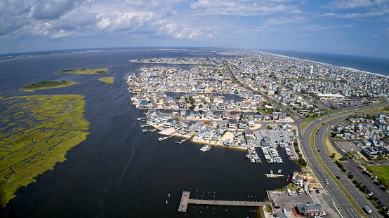 Aerial view of Criuse ship Disney Dream in Port Canaveral Florida photograph taken Jan 2020