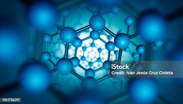 Molecular World Of Nanotechnology In Modern Science Structure Of Nanomaterials 3d Rendering Stock Photo - Download Image Now