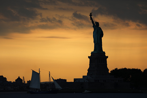 Statue of Liberty at Sunset after Storm