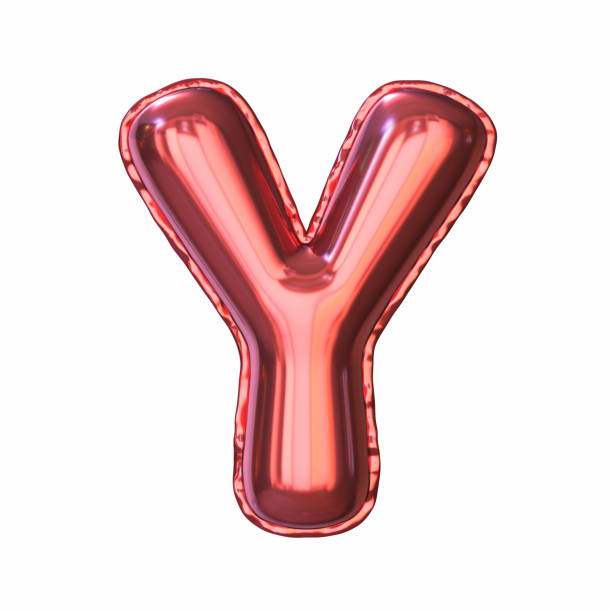istock Red metallic balloon font Letter Y 3D 1341739962