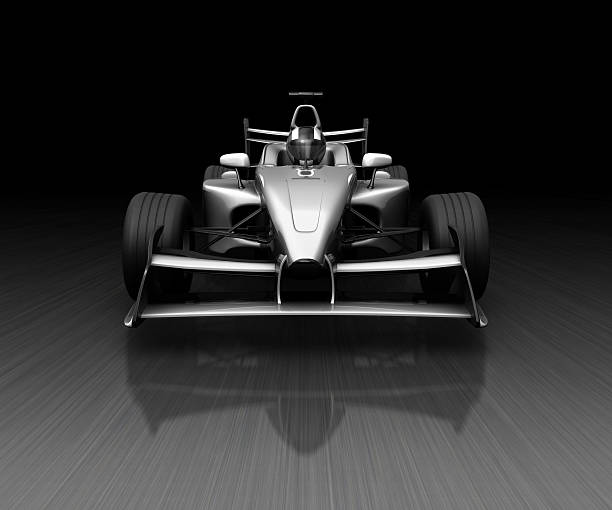 istock 3D white open-wheel single-seater car race Car 134174191