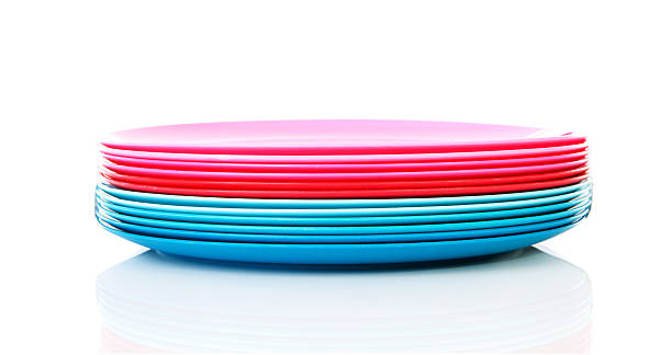 istock Pile of colorful plastic plates 134174319