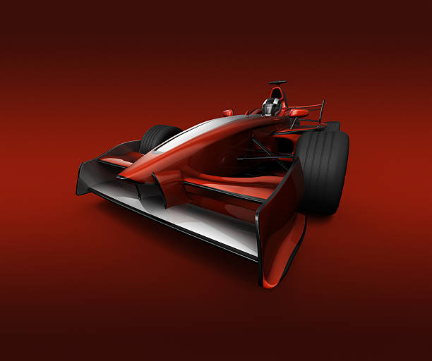 istock 3D red open-wheel single-seater car race Car 134174773