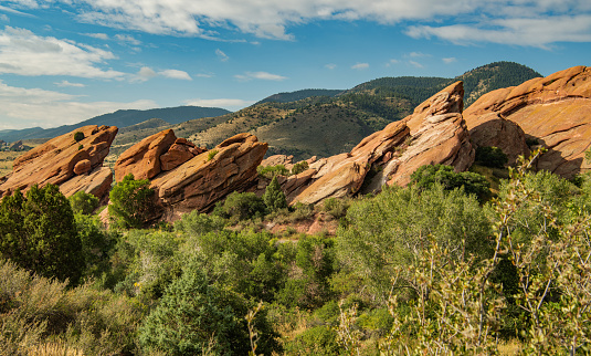 United States of America, Colorado State Front Range Red Rocks Formation Scenic Landscape.