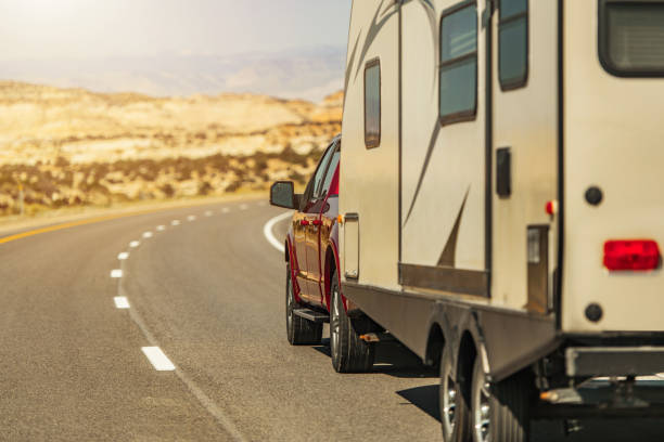 istock Travel Trailer RV on a Scenic Utah Route 1341752492