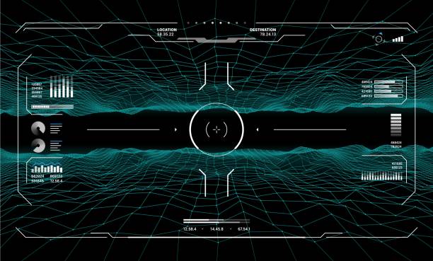 управление прицеливанием hud, экранный интерфейс - user interface stock illustrations