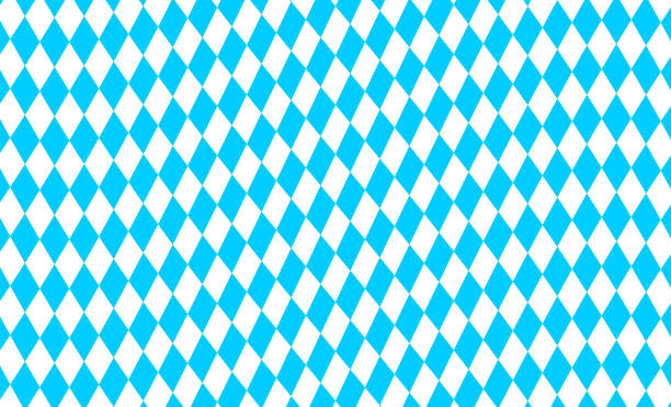 waved bavarian flag lozenges seamless pattern. beer fest background with blue and white rhombus. bavaria traditional vexillological colors. vector flat illustration - bayern 幅插畫檔、美工圖案、卡通及圖標