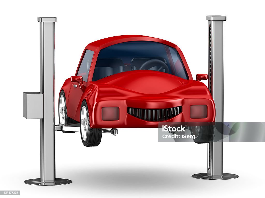 Auto servizio.   Immagine 3D isolato - Foto stock royalty-free di Acciaio