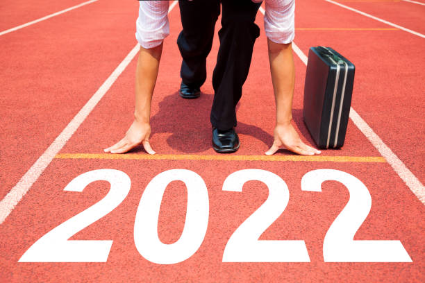 istock Business man Start to new year 2022 plans. ready and start concepts 1341774143