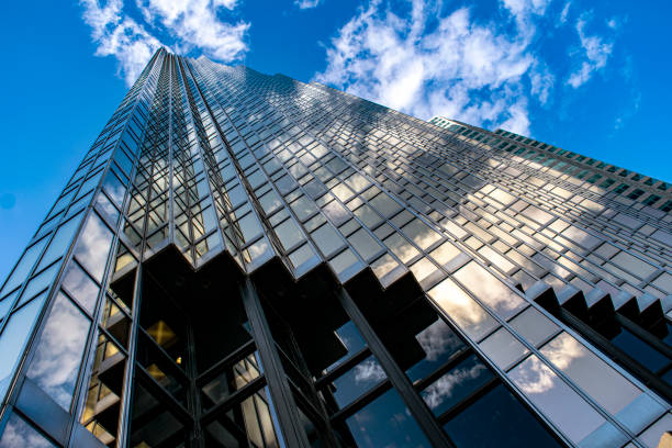 istock Low angle view of a modern office building, skyscrapers 1341779590